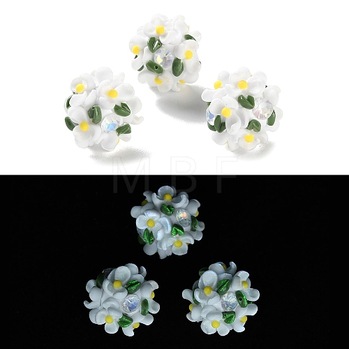 Luminous Polymer Clay Rhinestone Beads CLAY-U002-01F-1