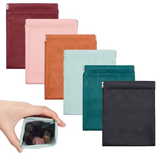  5pcs 5 colors PU Leather Earphone Pouches ABAG-NB0001-72-1