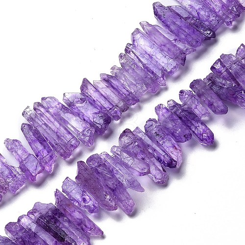 Natural Crackle Quartz Crystal Dyed Beads Strands G-I345-05I-1