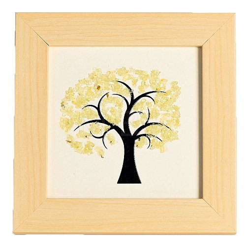 Natural Citrine and Wooden Picture Frame PW-WG1C5C1-02-1