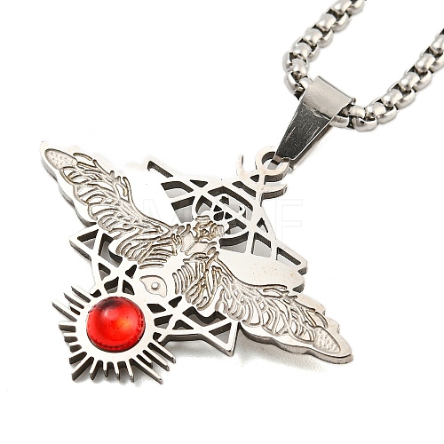 201 Stainless Steel Pendant Necklaces NJEW-H030-06P-1