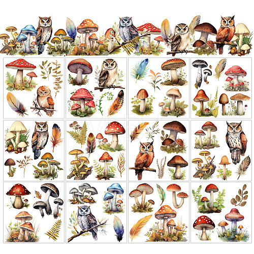 12 Sheets 12 Style PVC Stickers DIY-WH0570-003-1