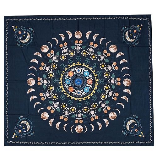 Flower Sun Moon Hippie Tapestries MAND-PW0001-26C-1