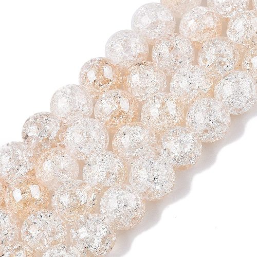 Electroplated Crackle Glass Beads Strands X-EGLA-N014-10mm-02-1