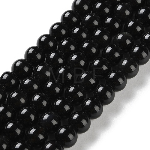 Natural Obsidian Beads Strands G-S150-20B-8mm-1