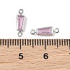 SHEGRACE Brass Pave Cubic Zirconia Trapezoid Connector Charms XGRQ2O907-444B-P-3