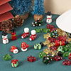 46Pcs 11 Style Christmas Handmade Lampwork Beads LAMP-TA0001-16-5