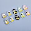 10Pcs 5 Colors Penguin Food Grade Eco-Friendly Silicone Beads SIL-GO0001-13-5