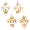 SUPERFINDINGS 4Pcs Brass Pave Clear Cubic Zirconia Connector Charms KK-FH0007-05-1