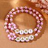 2Pcs Mother's Day Resin Beads Stretch Bracelets SK3516-1-1