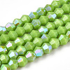 Opaque Solid Color Electroplate Glass Beads Strands EGLA-A039-P2mm-L21-1