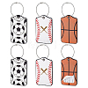 6Pcs Soccer Basketball Baseball PU Leather Luggage Tags with Metal Loops AJEW-GA0011-21-1