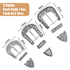 3 Sets 3 Style Belt Alloy Buckle Sets FIND-FH0006-22-2
