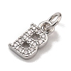 Initial Letter Brass with Cubic Zirconia Charms KK-Q814-26B-P-2