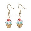 Ice Cream Cup Handmade Glass Seed Beads Dangle Earrings for Women EJEW-MZ00392-02-2