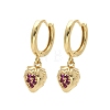 Brass Cubic Zirconia Hoop Earrings EJEW-Q015-01G-E-2