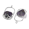 Natural Amethyst & Obsidian Big Pendants G-Z142-01P-A02-2