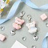 2Pcs Handmade Porcelain Pendant Decorations HJEW-SW00371-3