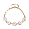 4Pcs 4 Styles Daisy Flower Alloy Enamel Charm Bracelet Sets BJEW-JB10546-3