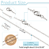  20Pcs 2 Colors 304 Stainless Steel Cable Chain Necklaces Set MAK-NB0001-23-2