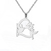 Mother's Day 304 Stainless Steel Heart with Birds Pendant Cable Chain Necklaces for Women FS-WG7A94E-01-3