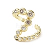 Letter Z Rack Plating Brass Micro Pave Clear Cubic Zirconia Open Rings RJEW-D020-05G-2