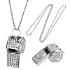 1Pc Iron Rhinestone Whistle Pendant Popcorn Chain Necklaces for Women NJEW-DR0001-03A-1