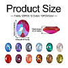 120Pcs 12 Colors Transparent Pointed Back Resin Rhinestone Cabochons KY-CW0001-01-16