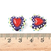 Baking Paint Glass Bumpy Beads Heart LAMP-V001-09G-5