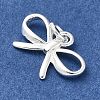 925 Sterling Silver Bowknot Charms with Jump Rings and 925 Stamp STER-R002-01S-2