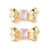 Brass Pave Cubic Zirconia Connector Charms KK-L208-01G-05-2