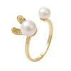 Natural Pearl Finger Rings RJEW-P113-17G-1