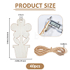 40Pcs Flower DIY Painting Materials Wood Pendants DIY-FH0010-96-2