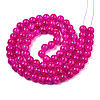 1Strand Fuchsia Transparent Crackle Glass Round Beads Strands X-CCG-Q001-10mm-08-2