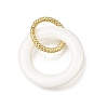 Natural White Shell and Brass 2 Ring Linking Rings KK-C262-05D-G-1