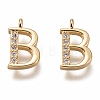 Brass Micro Pave Clear Cubic Zirconia Charms ZIRC-B002-39G-B-1