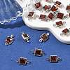 SHEGRACE Brass Pave Cubic Zirconia Square Connector Charms XGRQ2O169-440B-P-4