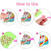 DIY 5Pcs Unicorn Diamond Painting Keychain Kits DIY-SC0016-86-3