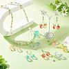 10Pcs 5 Styles Transparent Spray Painted Glass Pendants PALLOY-TADJ00001-5