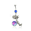 316L Surgical Stainless Steel Mermaid Starfish Dangle Belly Rings WG35D2C-20-2