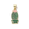 Brass Enamel Pendants FIND-I054-01E-G-1