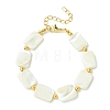 Natural Trochid Shell & Brass Beaded Bracelets for Women BJEW-JB13958-3