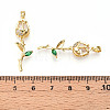 Brass Micro Pave Cubic Zirconia Pendants KK-N254-221G-01-3