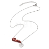 Natural Red Jasper Chip & Constellation Pendant Necklaces NJEW-JN05084-01-4