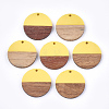 Resin & Walnut Wood Pendants RESI-S358-02B-14-1