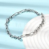 304 Stainless Steel Teardrop Link Chain Bracelet & Necklace Jewelry Sets SJEW-L199-18P-2