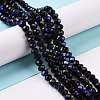 Electroplate Opaque Solid Color Glass Beads Strands X-EGLA-A044-P8mm-L18-4