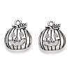 Tibetan Style Halloween Pumpkin Jack-O'-Lantern Alloy Pendants TIBEP-Q050-07AS-3