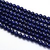 Dyed Natural Lapis Lazuli Round Beads Strands G-O047-06-6mm-2