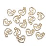 Brass Micro Clear Cubic Zirconia Pendants ZIRC-F120-045G-4